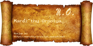 Maróthy Orsolya névjegykártya