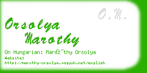 orsolya marothy business card